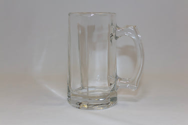 Clear glass mug with handle