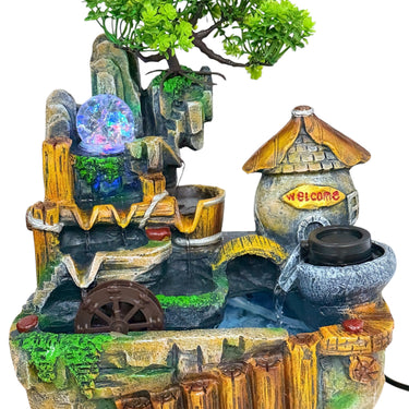 Bonsai Tree & Cottage Water Fountain