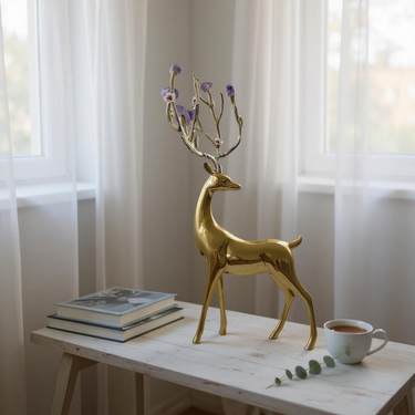 Gilded Repose Deer Decor