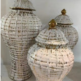 White and Gold Jars 3pcs