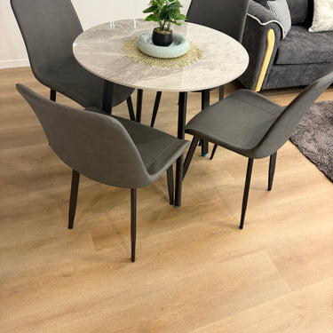 Round Black Dining Table & 4 chairs