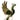 A decorative phoenix figurine crafted in gold-toned metal with deep green stone or enamel detailing in its wings and body, shown against a plain white background.
