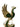 A decorative phoenix figurine crafted in gold-toned metal with deep green stone or enamel detailing in its wings and body, shown against a plain white background.